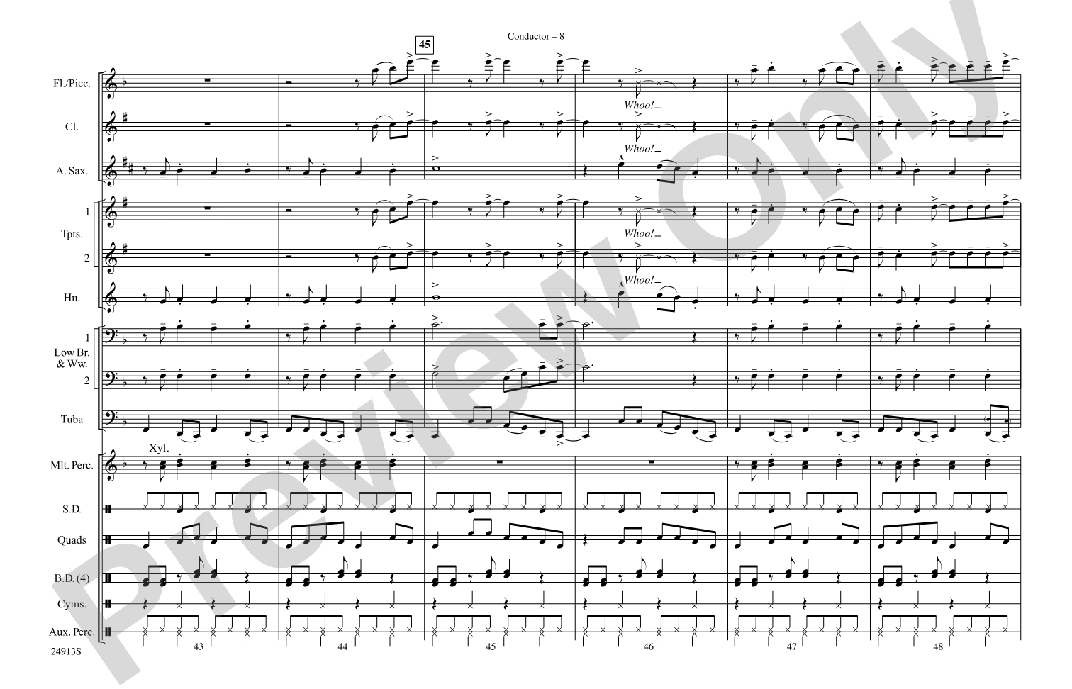 Brown Sugar: Marching Band Conductor Score & Parts