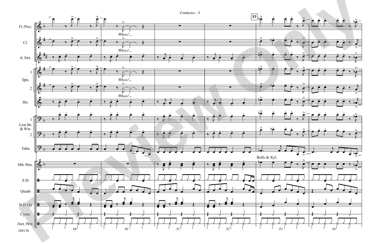 Brown Sugar: Marching Band Conductor Score & Parts