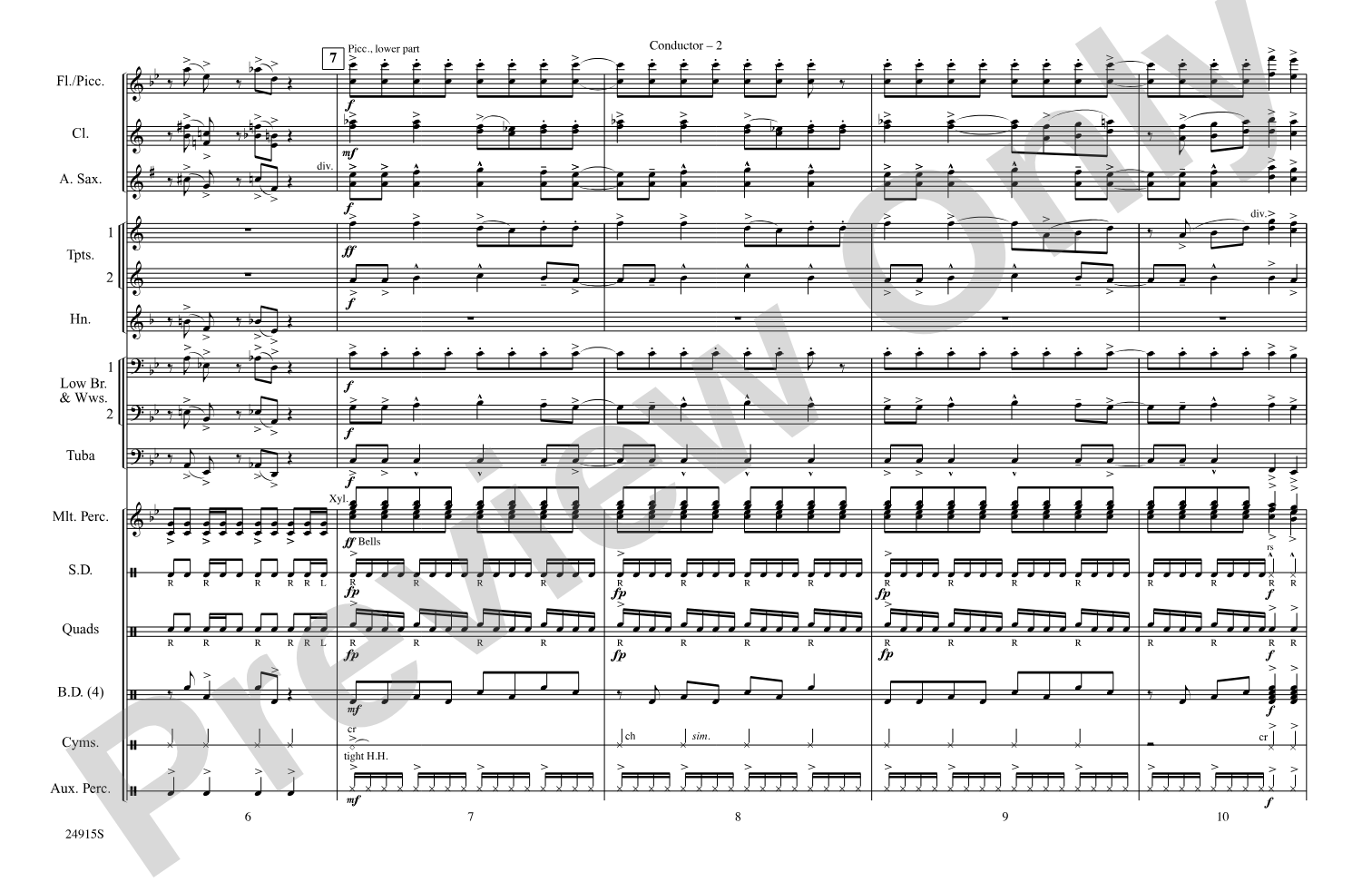 I Play Chicken with the Train: Marching Band Conductor Score & Parts