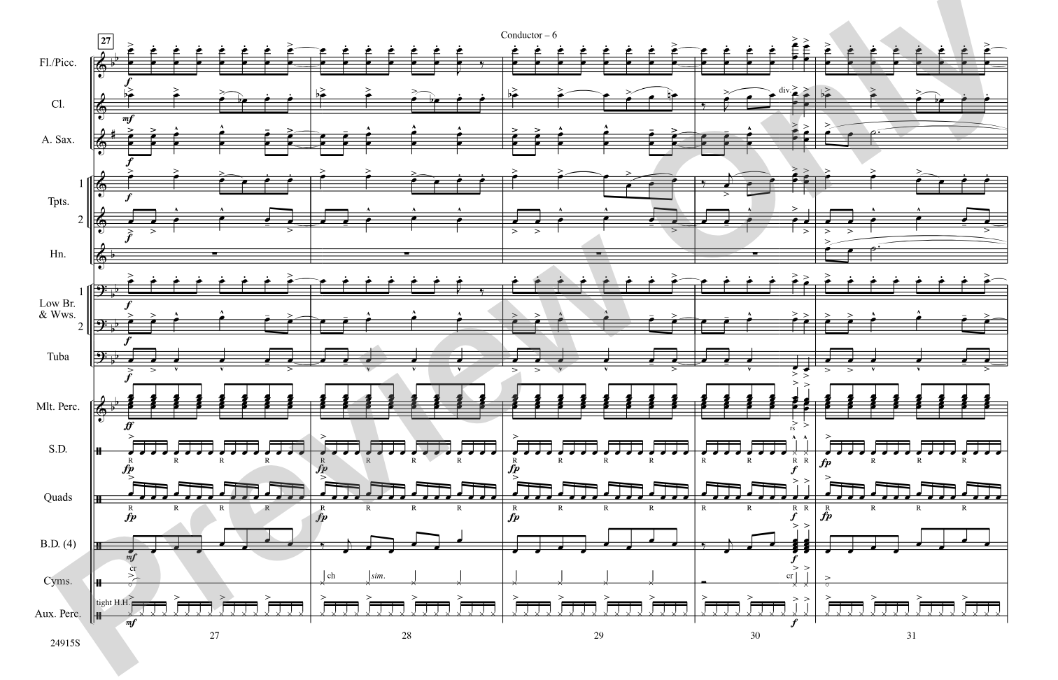 I Play Chicken with the Train: Marching Band Conductor Score & Parts