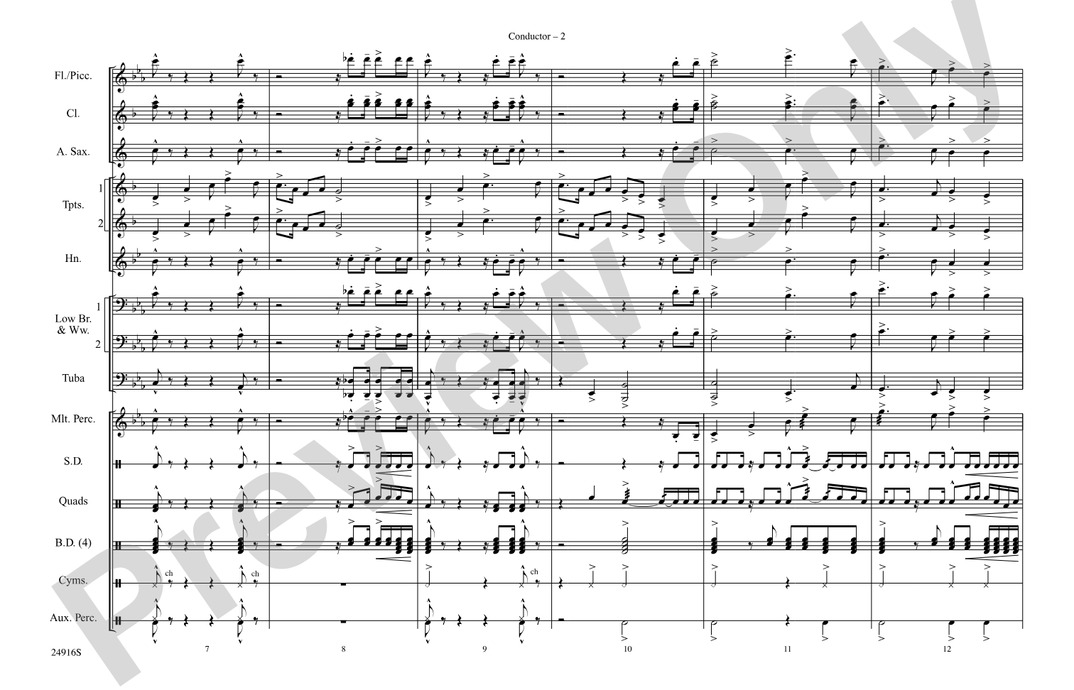 How the West Was Won: Marching Band Conductor Score & Parts