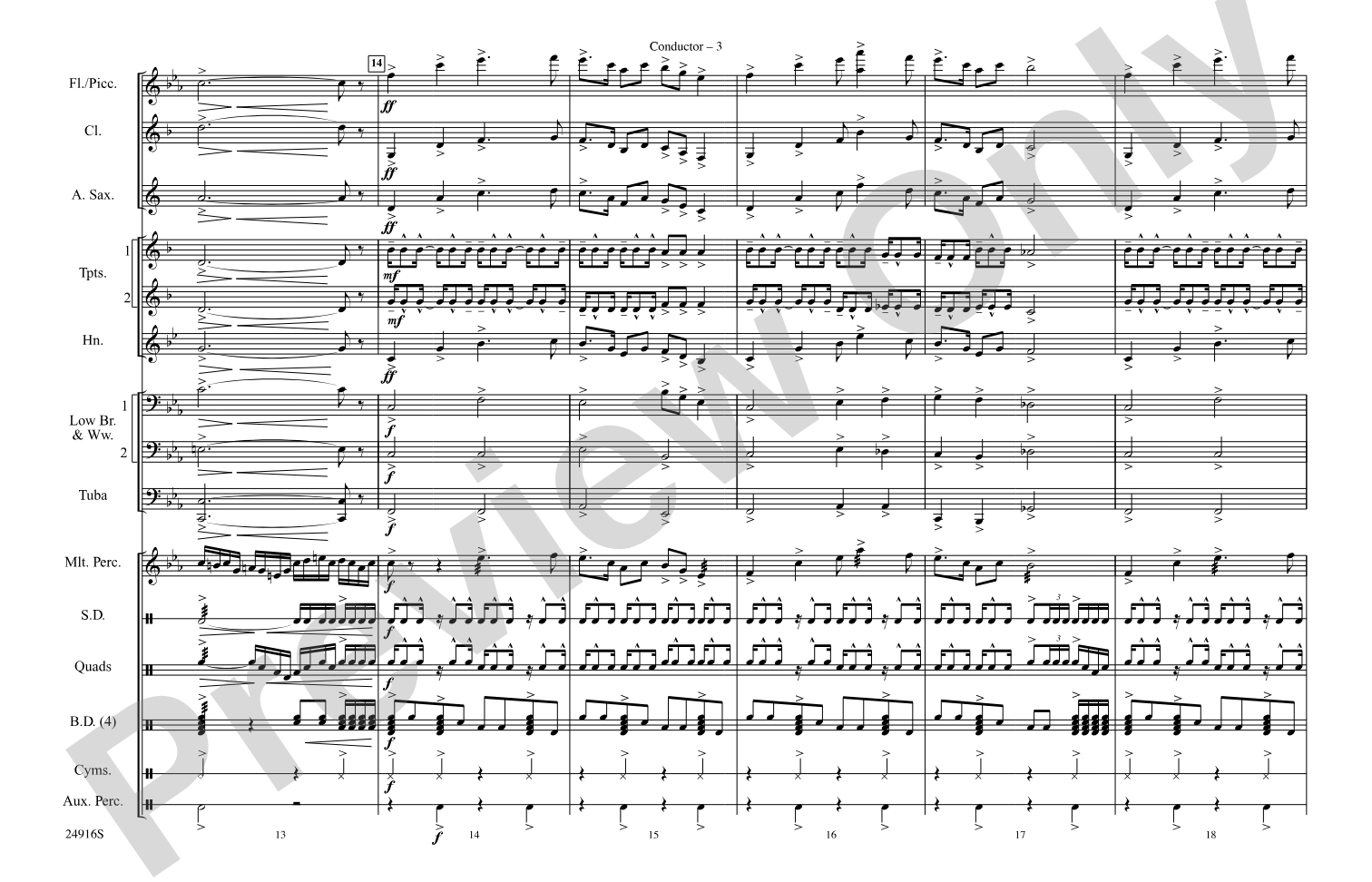 How the West Was Won: Marching Band Conductor Score & Parts