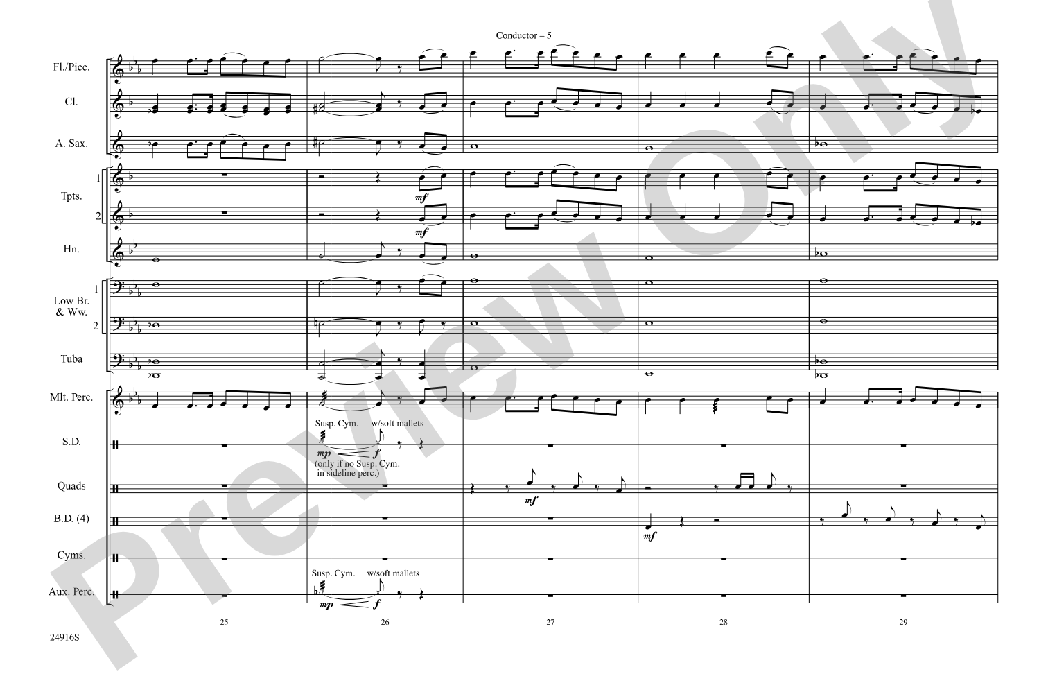 How the West Was Won: Marching Band Conductor Score & Parts