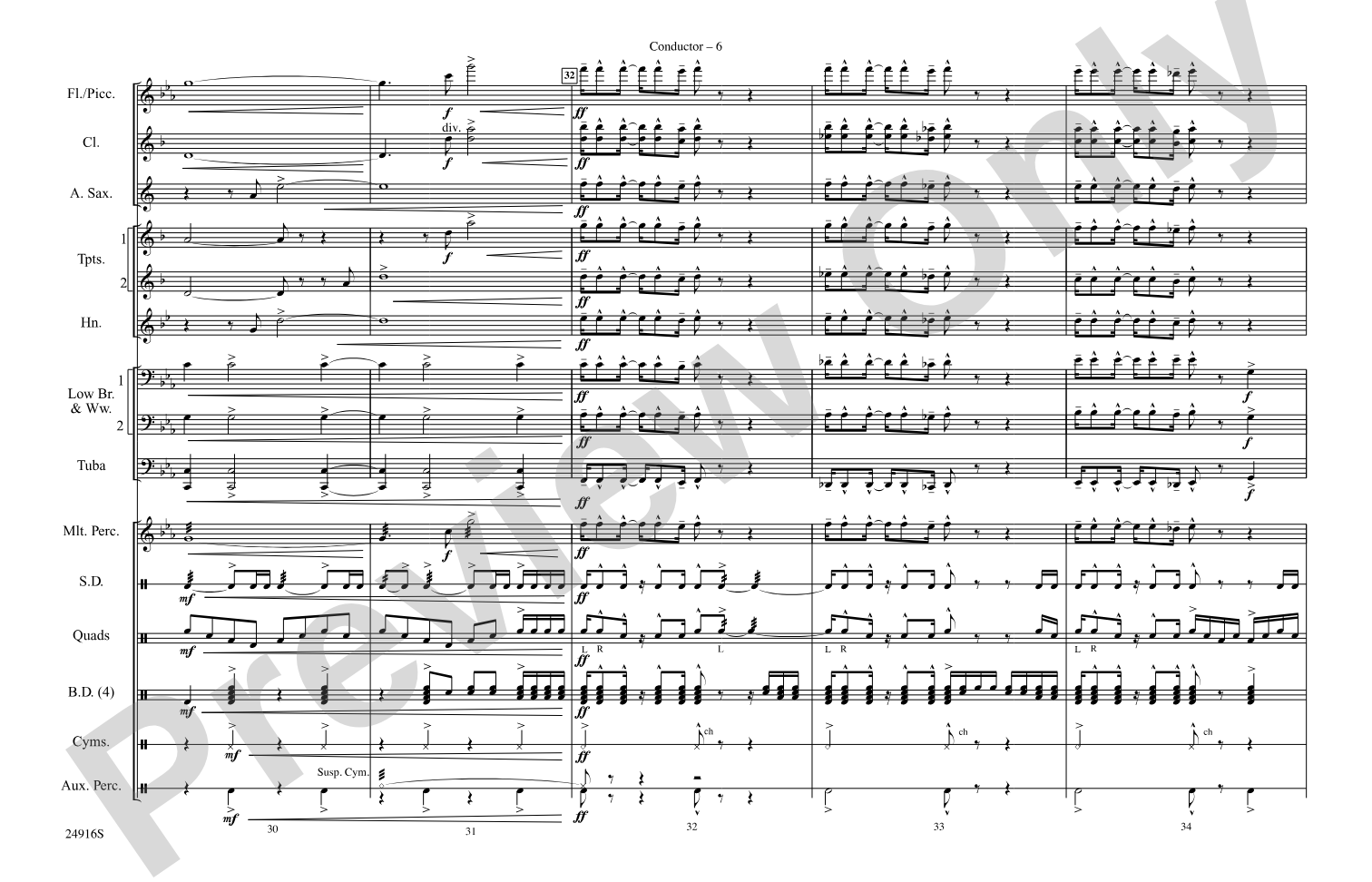 How the West Was Won: Marching Band Conductor Score & Parts