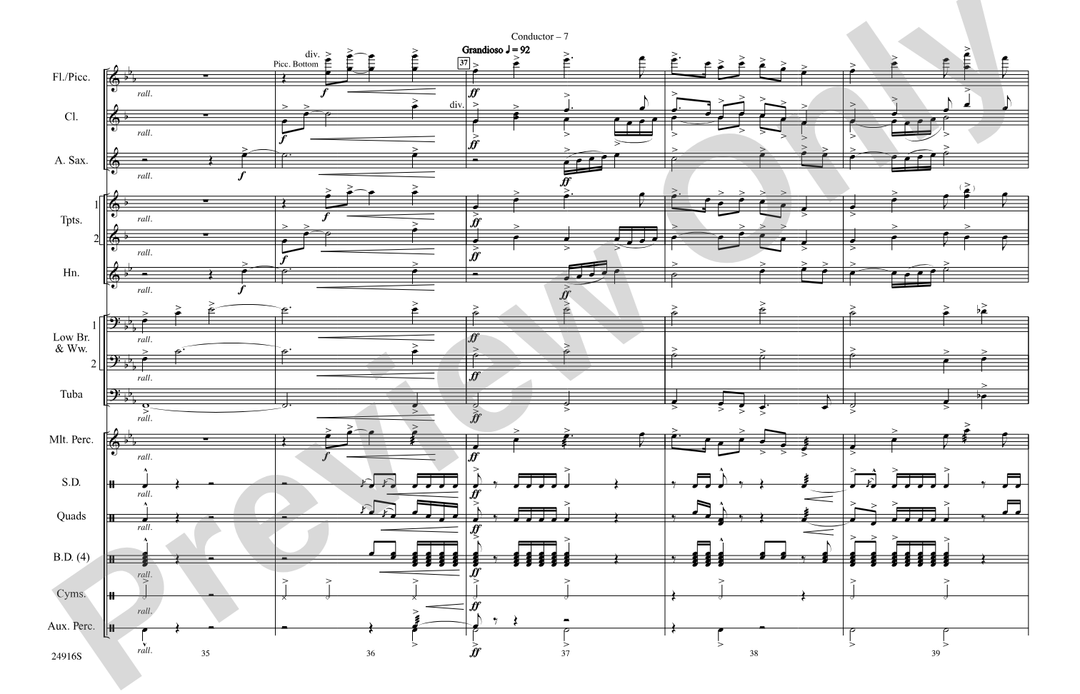 How the West Was Won: Marching Band Conductor Score & Parts