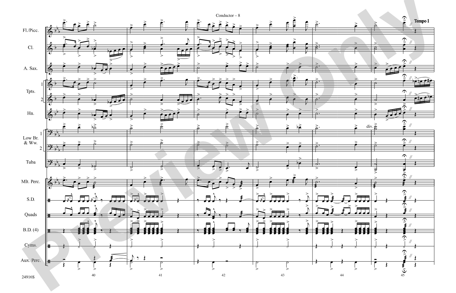 How the West Was Won: Marching Band Conductor Score & Parts