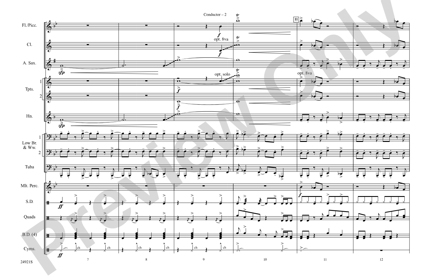 Slow Ride: Marching Band Conductor Score & Parts