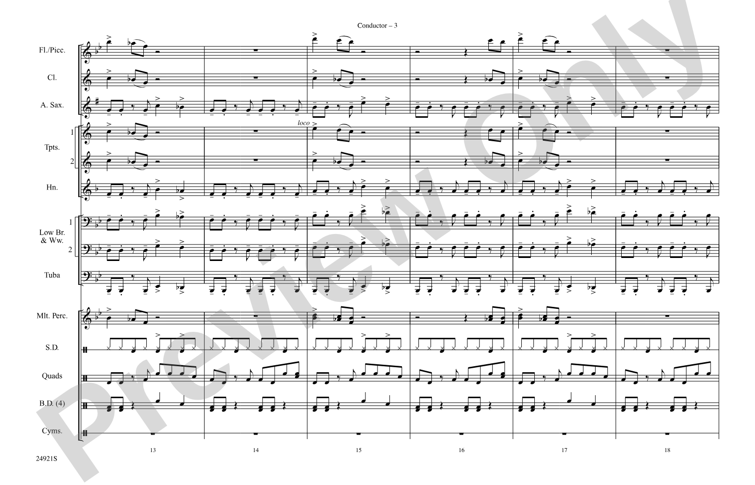 Slow Ride: Marching Band Conductor Score & Parts