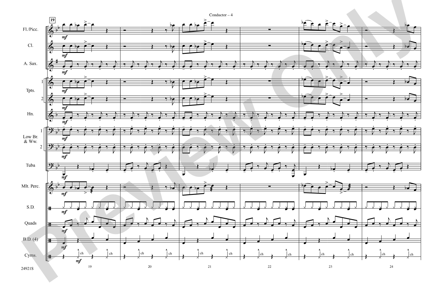 Slow Ride: Marching Band Conductor Score & Parts