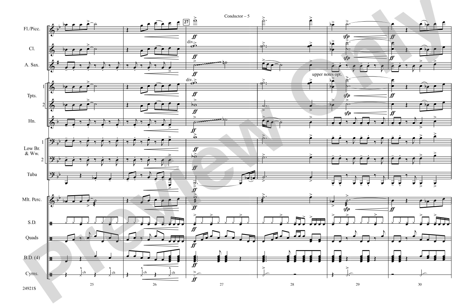 Slow Ride: Marching Band Conductor Score & Parts