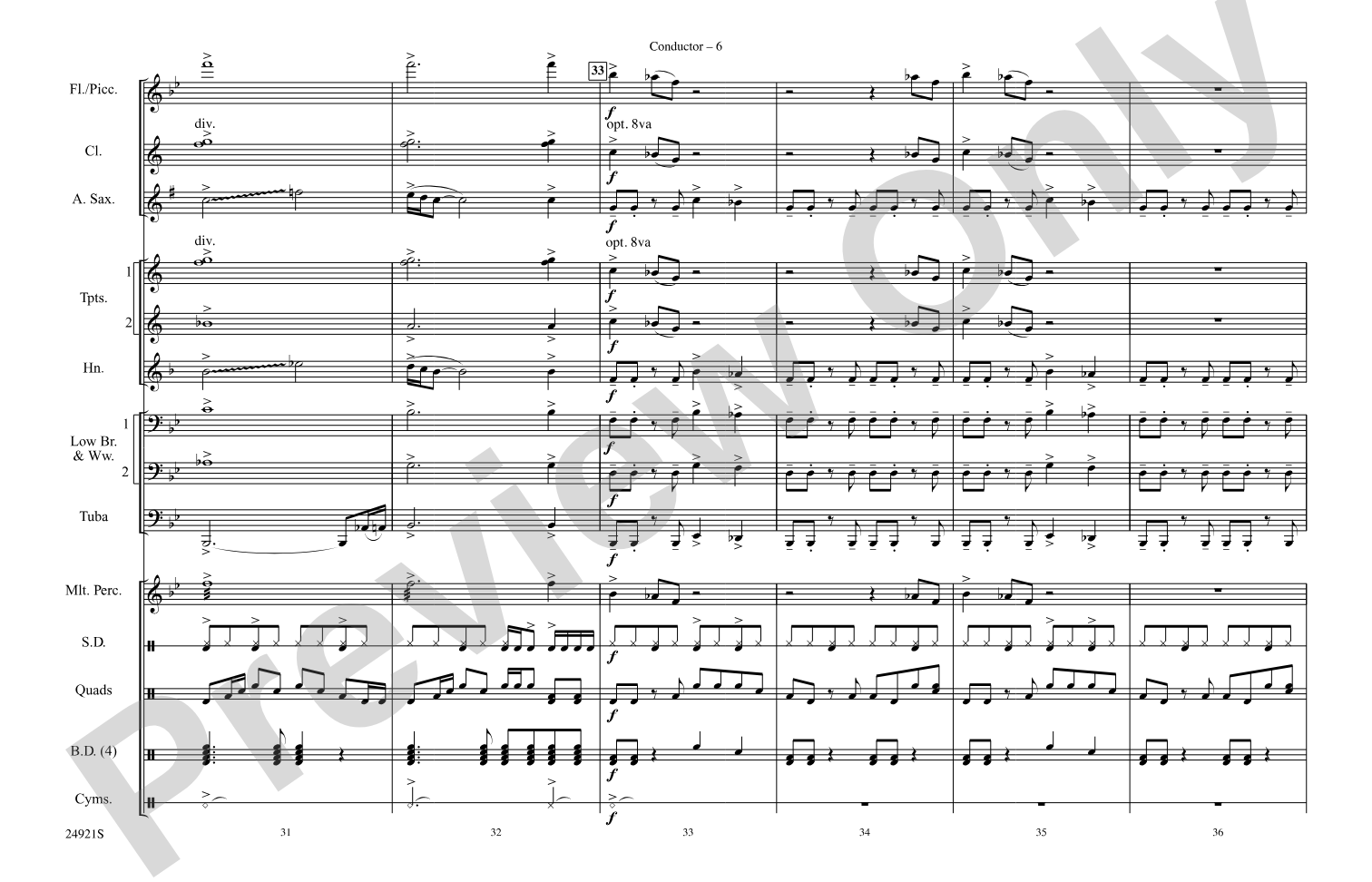 Slow Ride: Marching Band Conductor Score & Parts