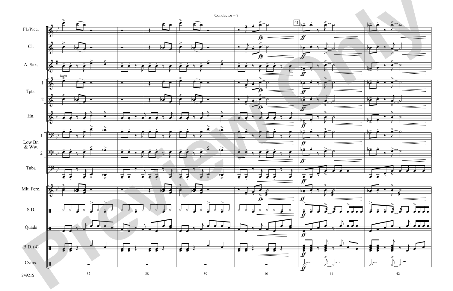 Slow Ride: Marching Band Conductor Score & Parts