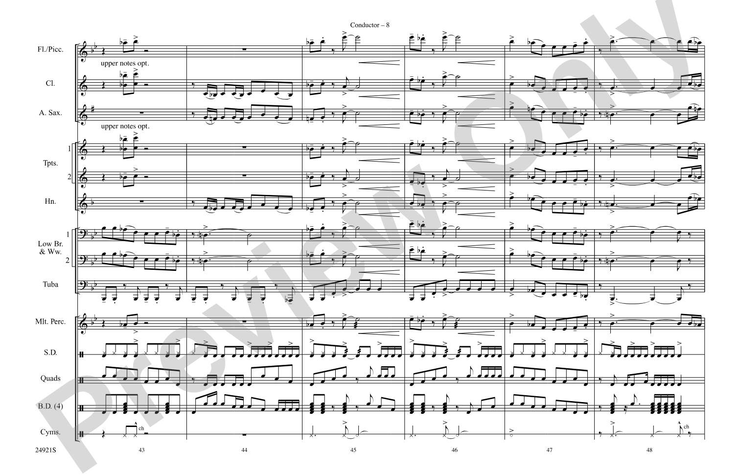 Slow Ride: Marching Band Conductor Score & Parts