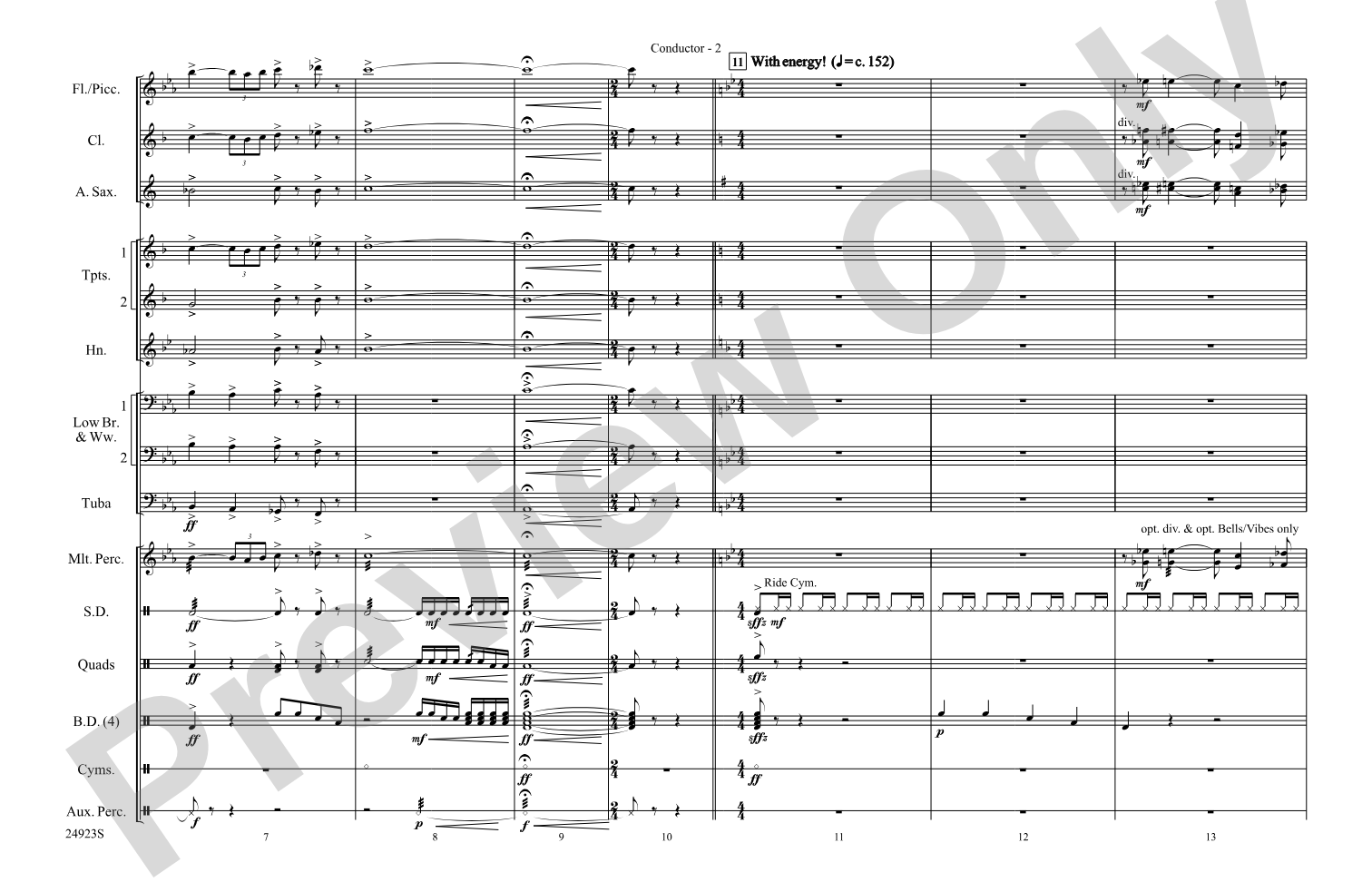A New World---Movement One: Marching Band Conductor Score & Parts