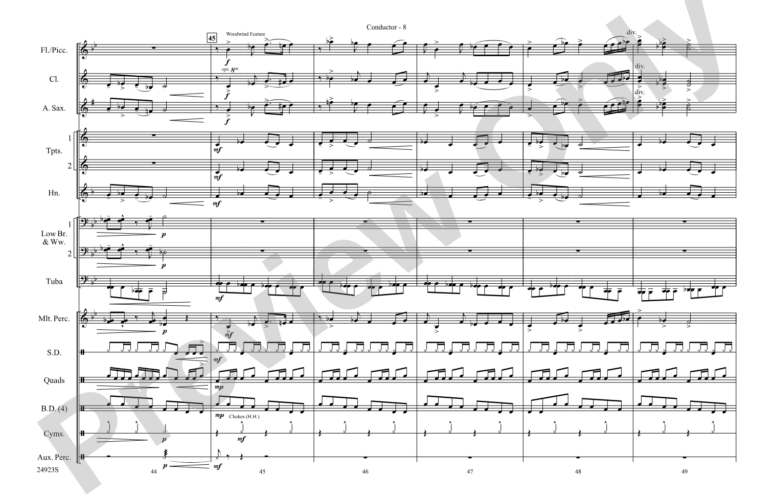 A New World---Movement One: Marching Band Conductor Score & Parts
