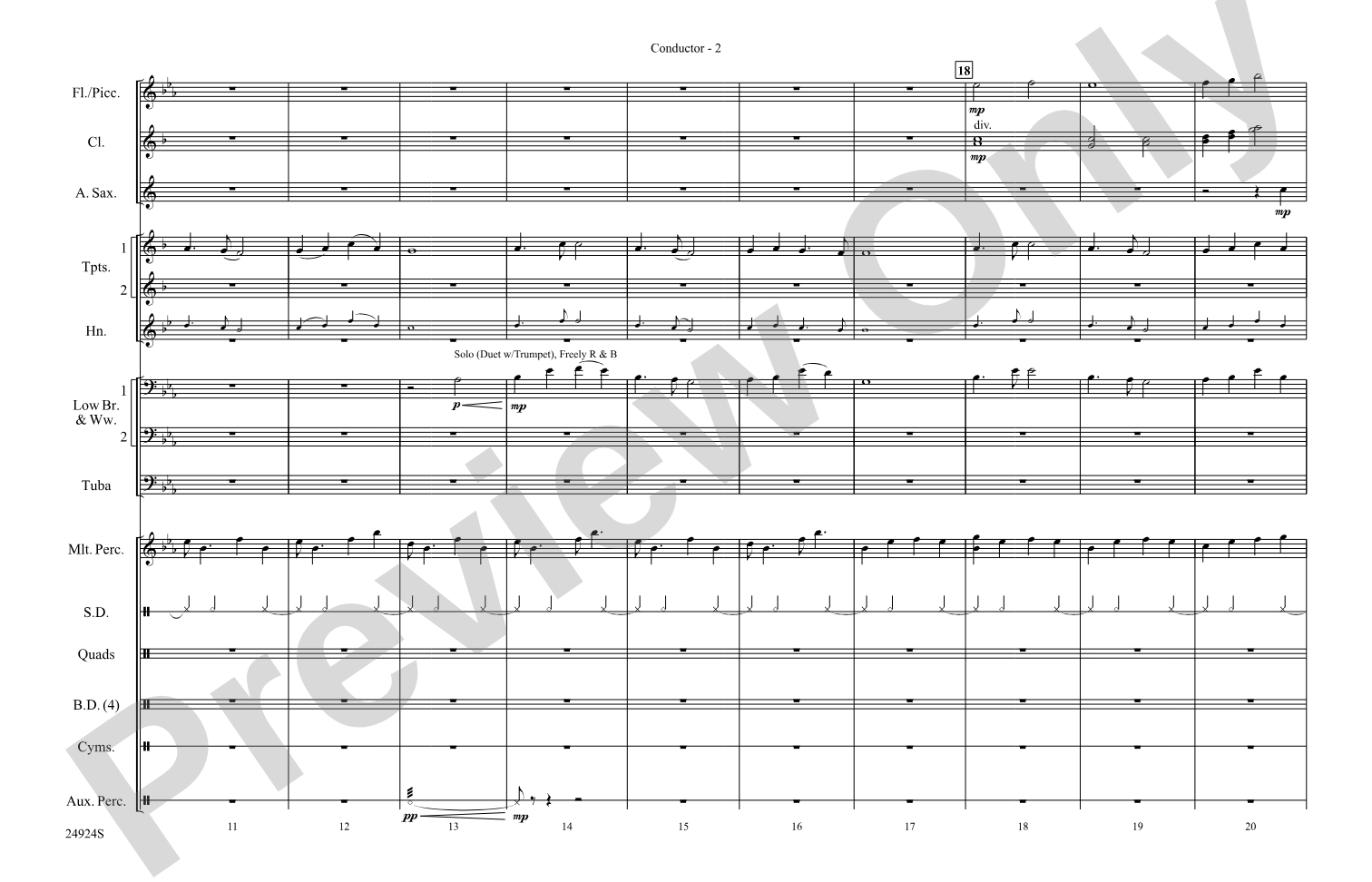 A New World---Movement Two: Marching Band Conductor Score & Parts