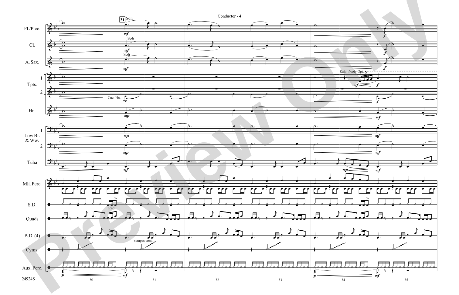 A New World---Movement Two: Marching Band Conductor Score & Parts