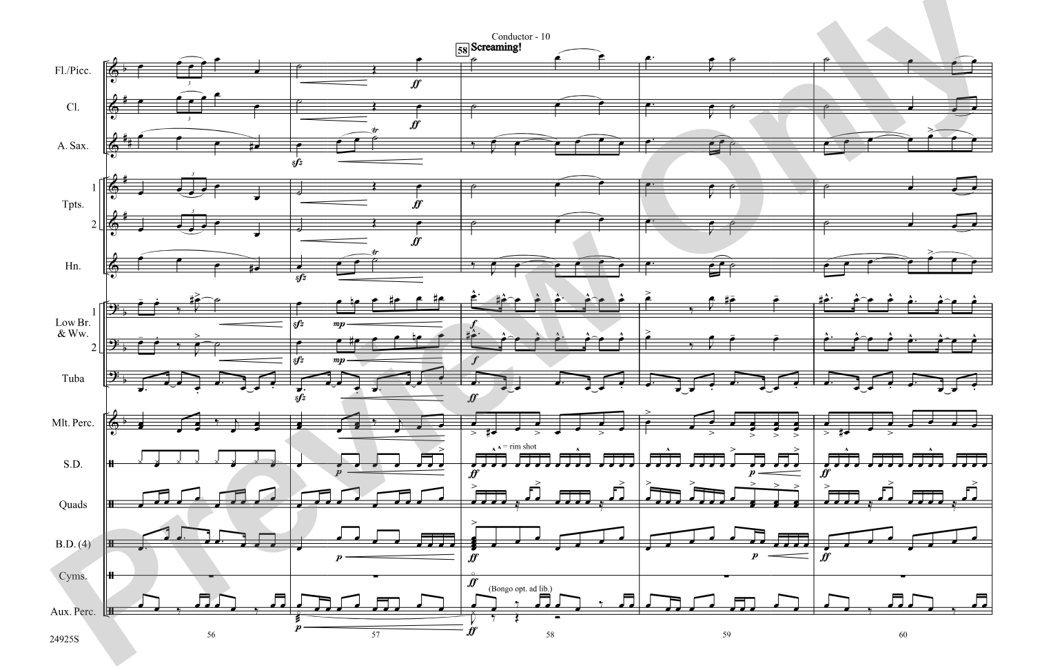 A New World---Movement Three: Marching Band Conductor Score & Parts