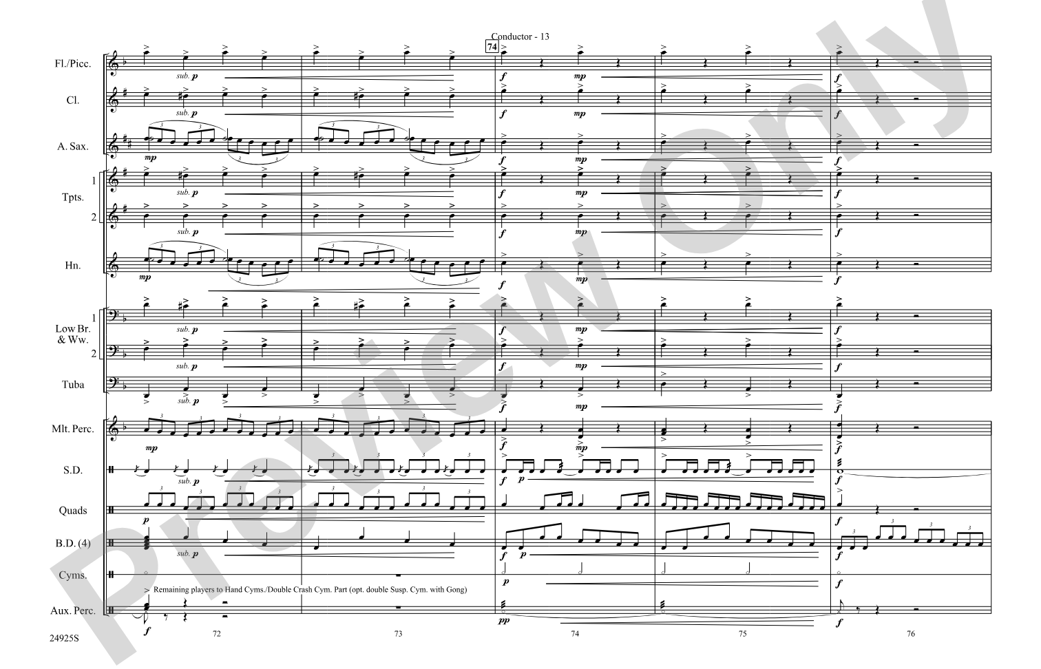 A New World---Movement Three: Marching Band Conductor Score & Parts