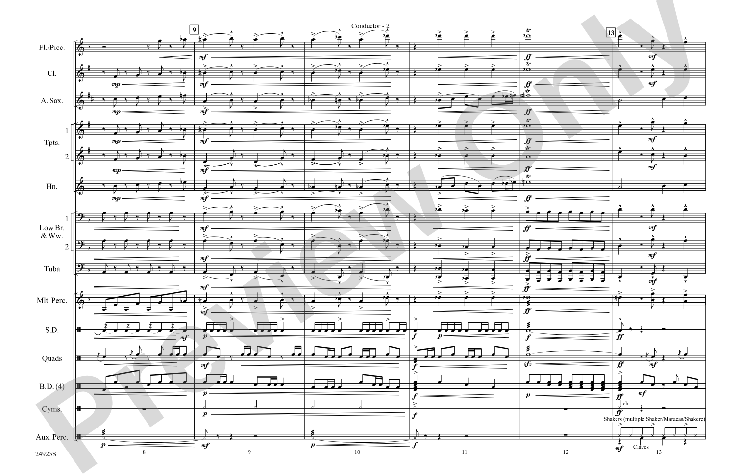 A New World---Movement Three: Marching Band Conductor Score & Parts