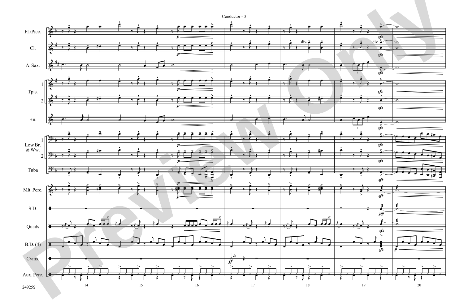 A New World---Movement Three: Marching Band Conductor Score & Parts