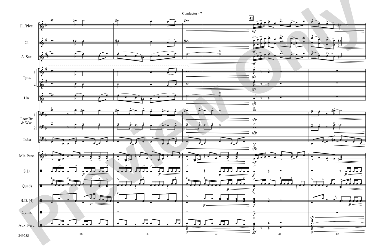 A New World---Movement Three: Marching Band Conductor Score & Parts