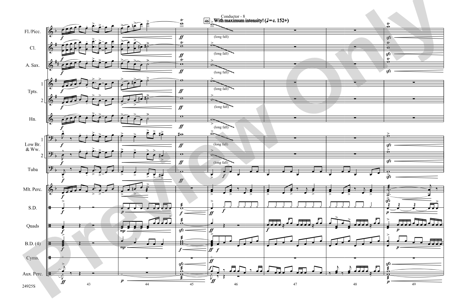 A New World---Movement Three: Marching Band Conductor Score & Parts