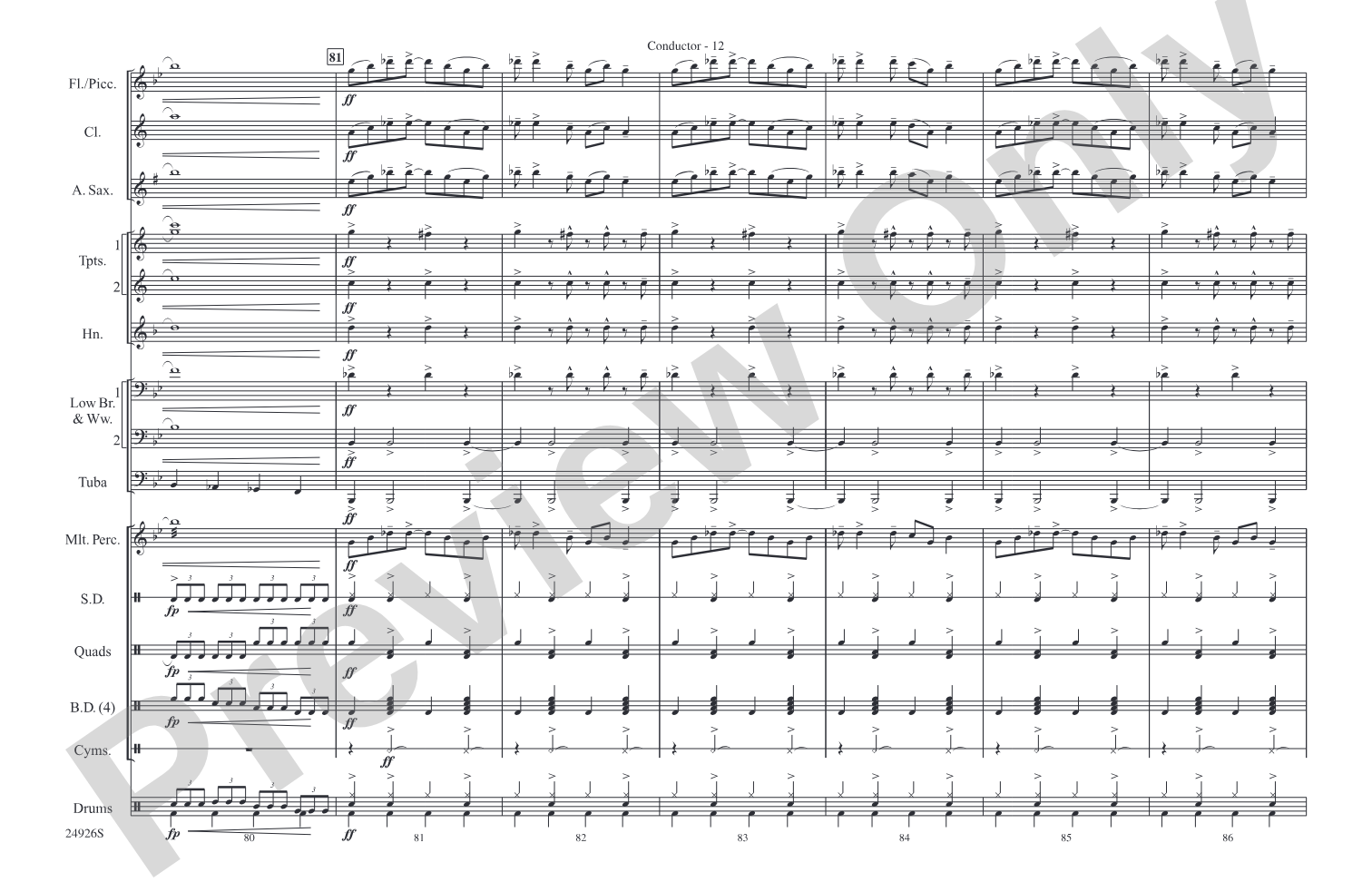 Sing, Sing, Sing: Marching Band Conductor Score & Parts