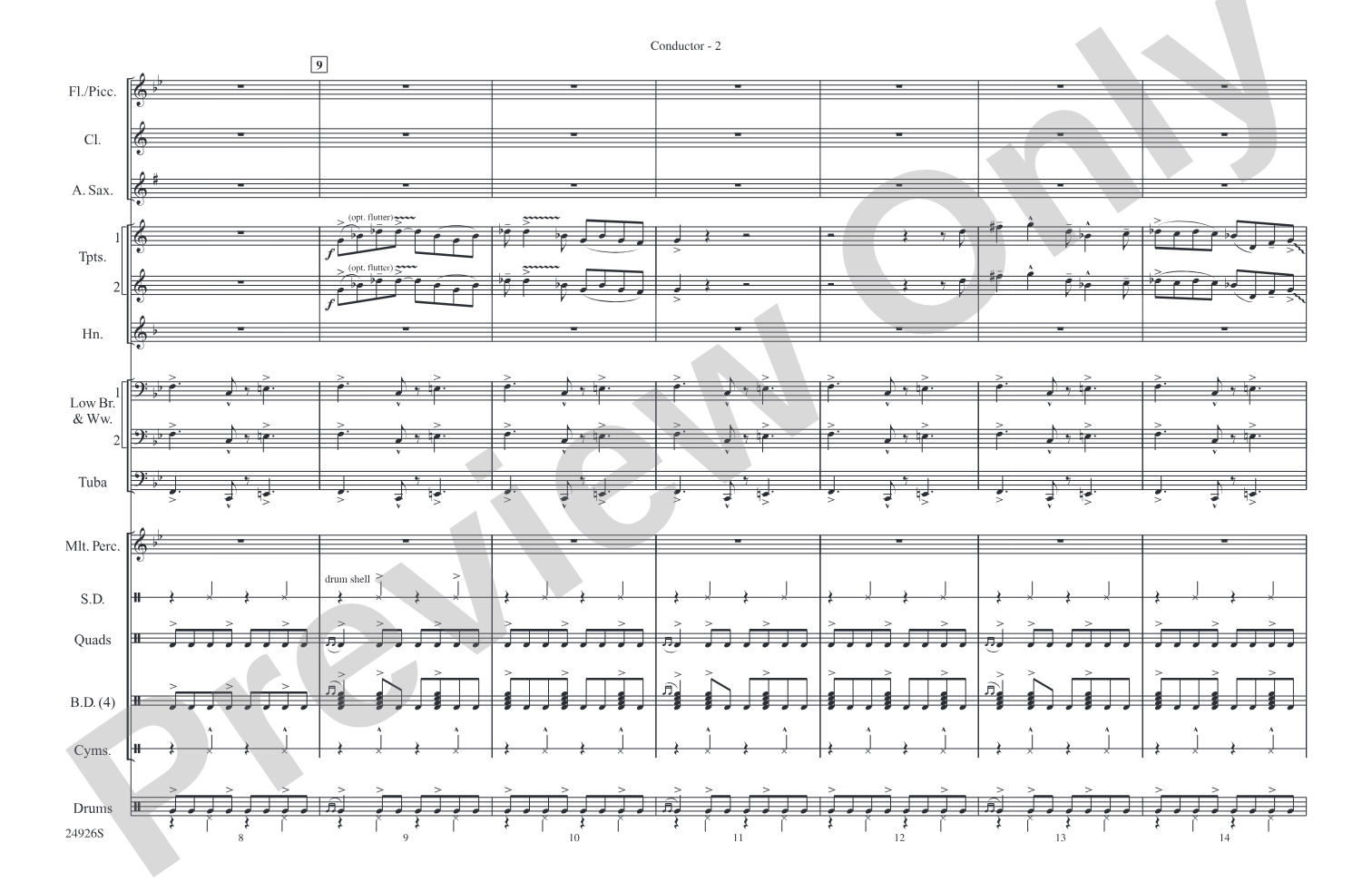 Sing, Sing, Sing: Marching Band Conductor Score & Parts