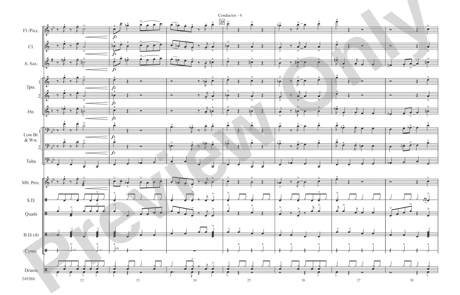 Sing, Sing, Sing: Marching Band Conductor Score & Parts