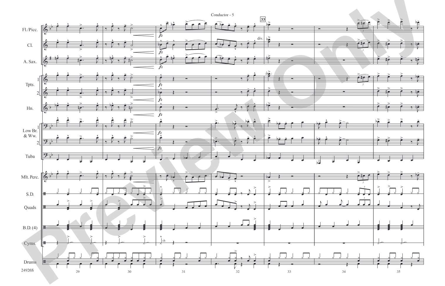 Sing, Sing, Sing: Marching Band Conductor Score & Parts