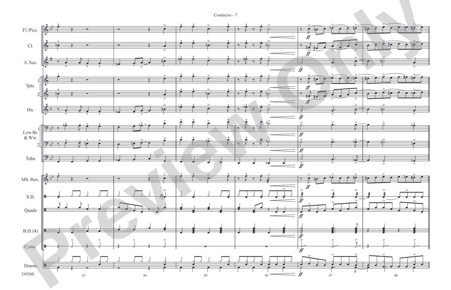 Sing, Sing, Sing: Marching Band Conductor Score & Parts