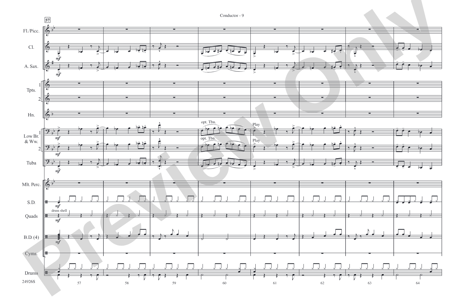 Sing, Sing, Sing: Marching Band Conductor Score & Parts