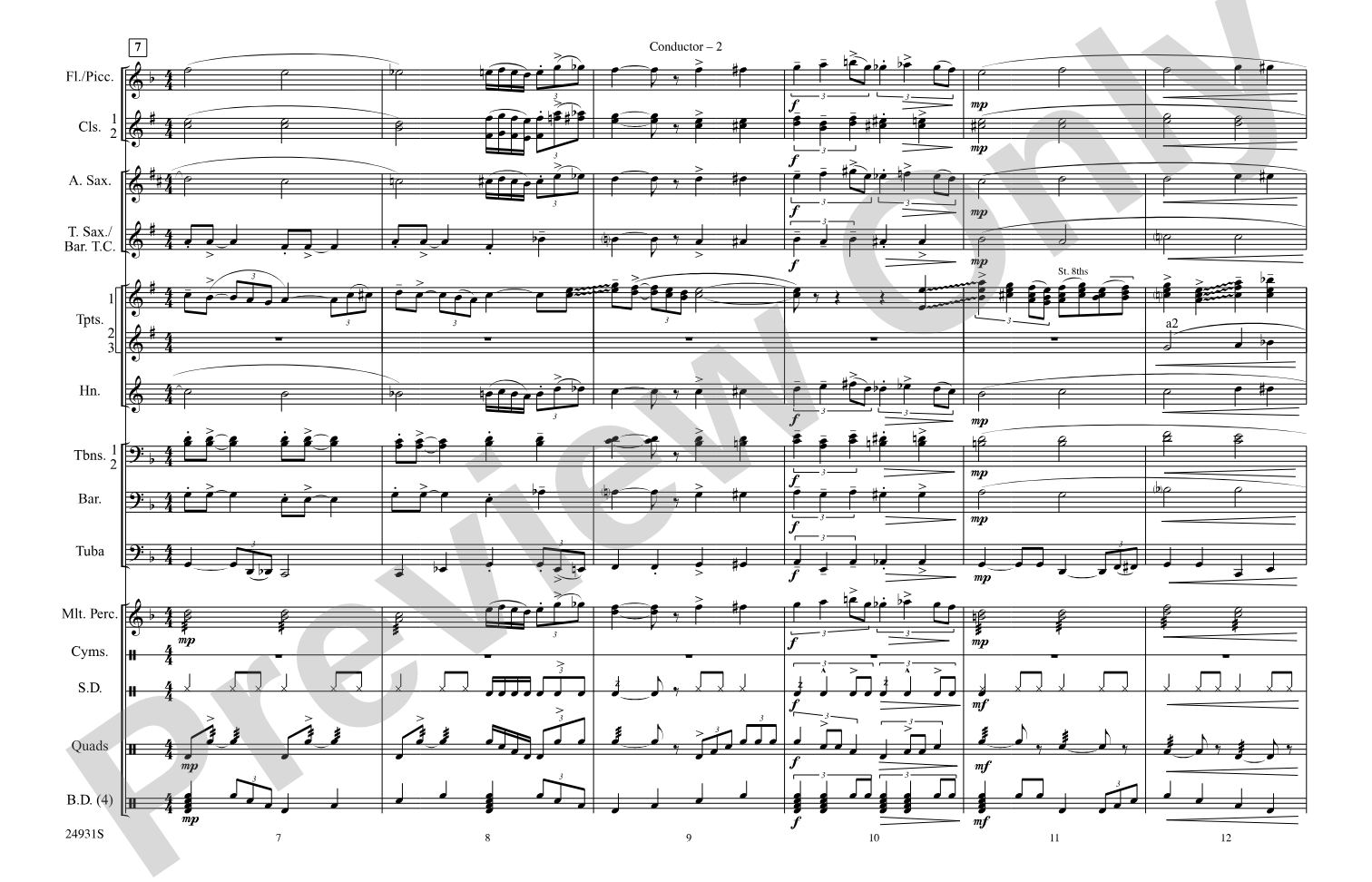 As Time Goes By: Marching Band Conductor Score & Parts