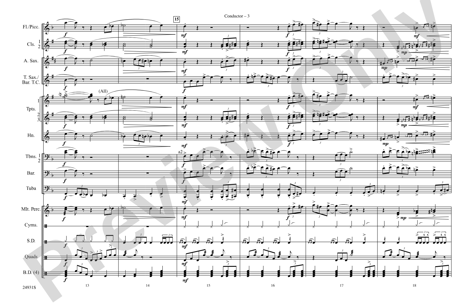 As Time Goes By: Marching Band Conductor Score & Parts