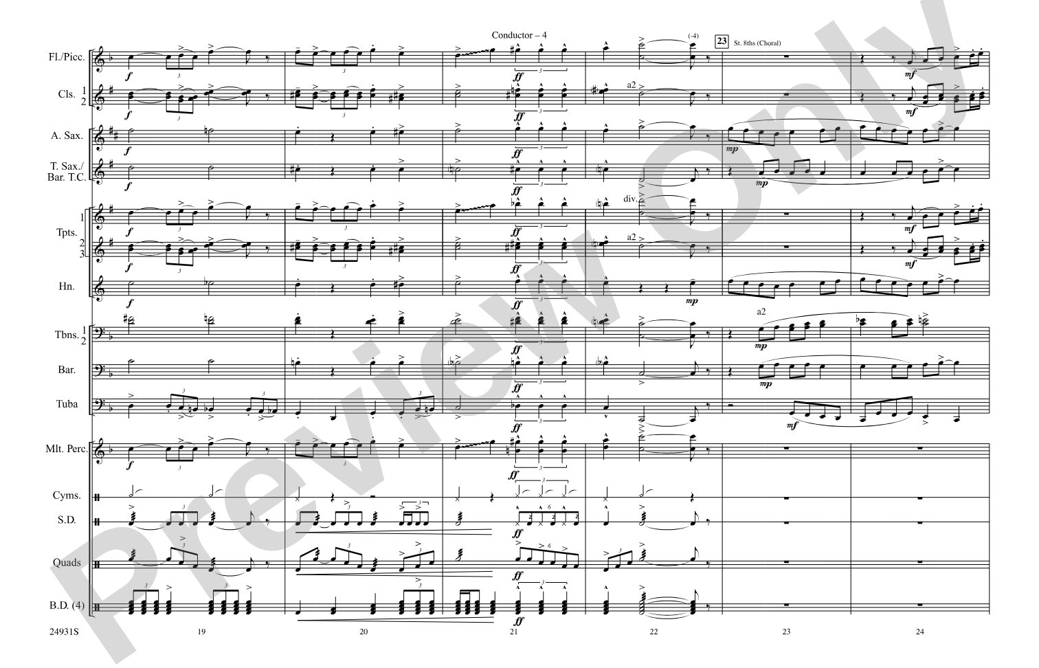 As Time Goes By: Marching Band Conductor Score & Parts