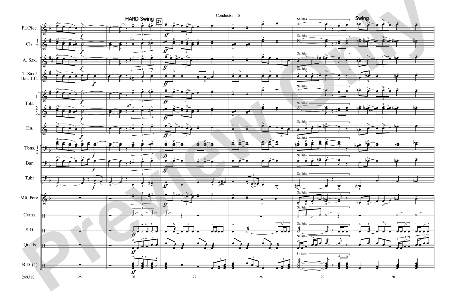 As Time Goes By: Marching Band Conductor Score & Parts