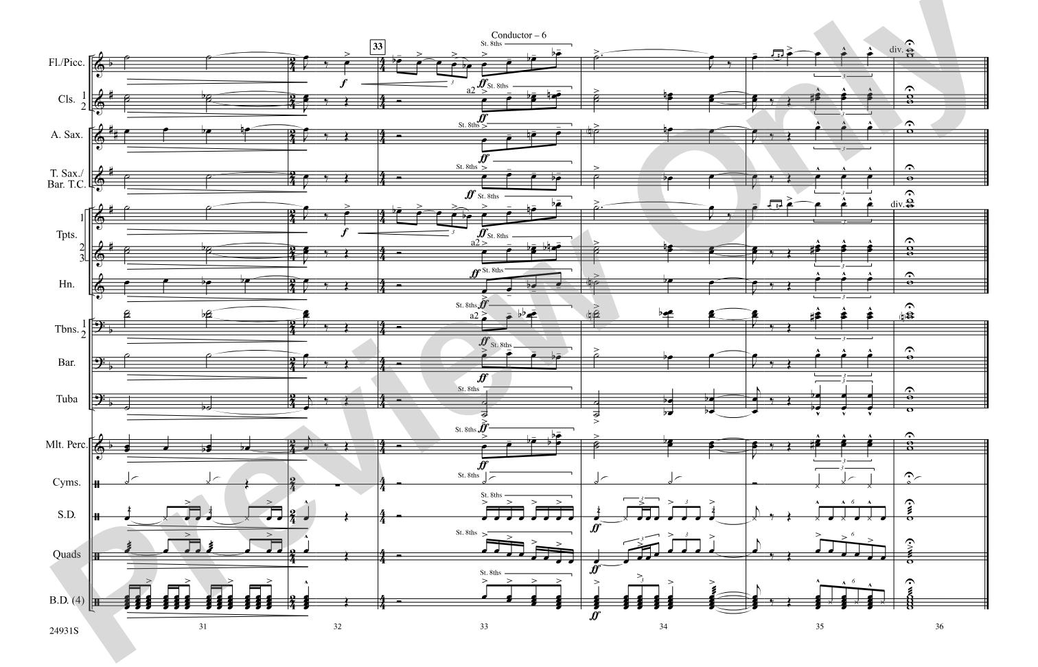 As Time Goes By: Marching Band Conductor Score & Parts