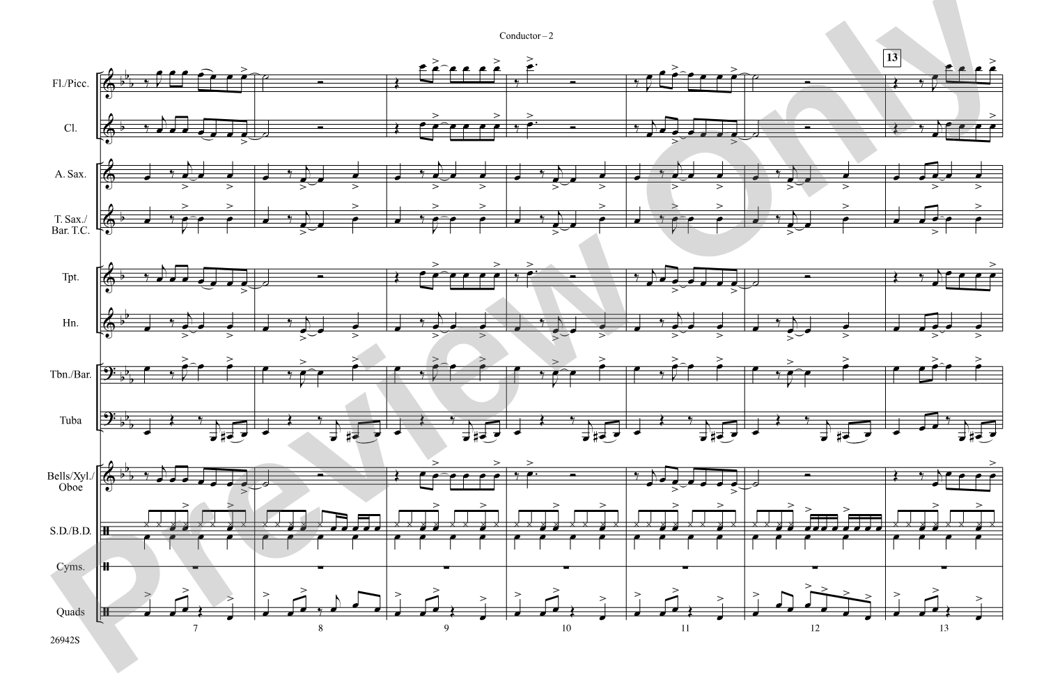Domino: Marching Band Conductor Score & Parts