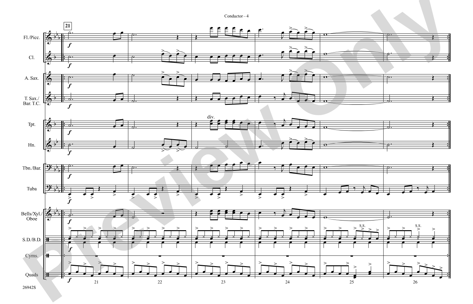 Domino: Marching Band Conductor Score & Parts