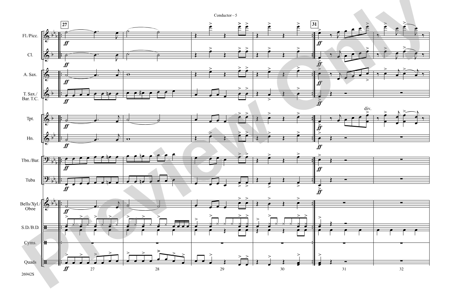 Domino: Marching Band Conductor Score & Parts