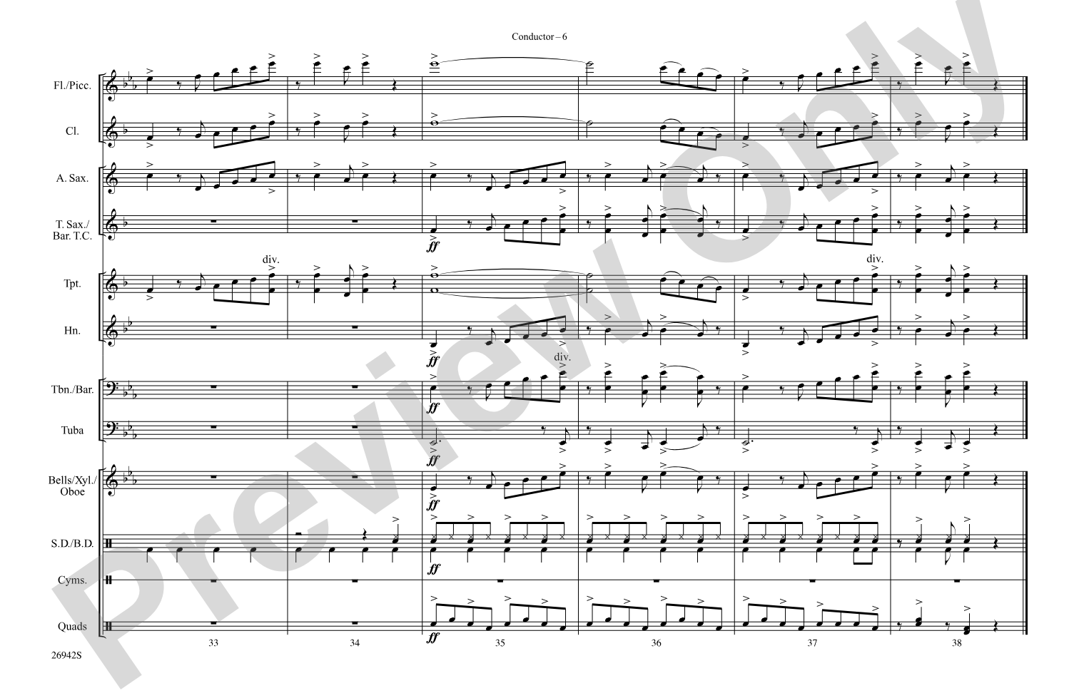 Domino: Marching Band Conductor Score & Parts