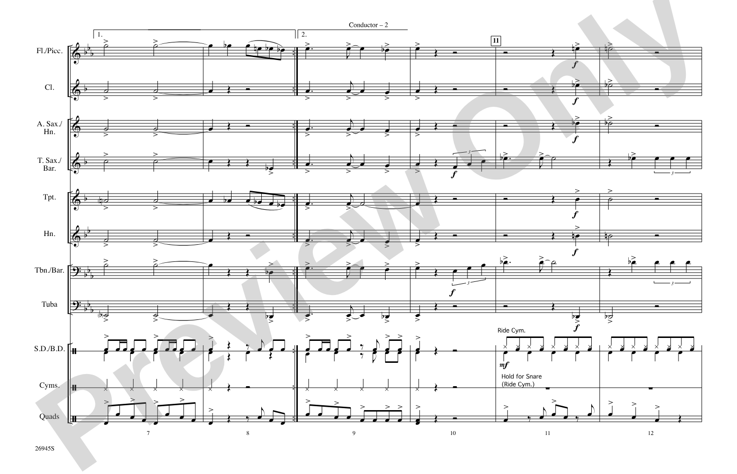 Temptation: Marching Band Conductor Score & Parts