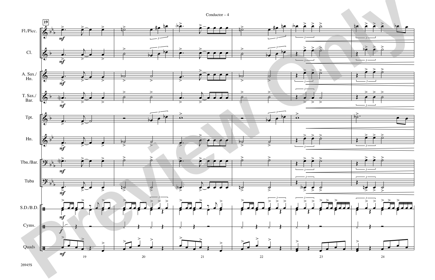 Temptation: Marching Band Conductor Score & Parts