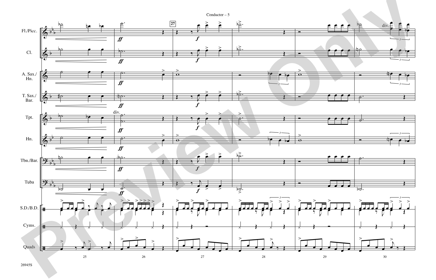 Temptation: Marching Band Conductor Score & Parts
