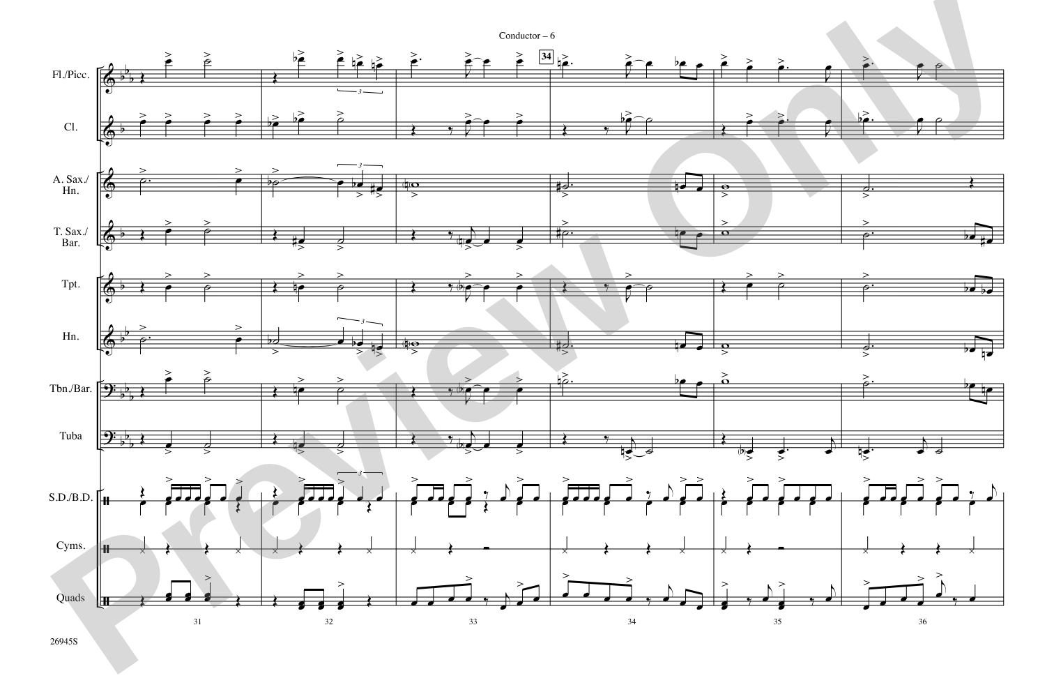 Temptation: Marching Band Conductor Score & Parts
