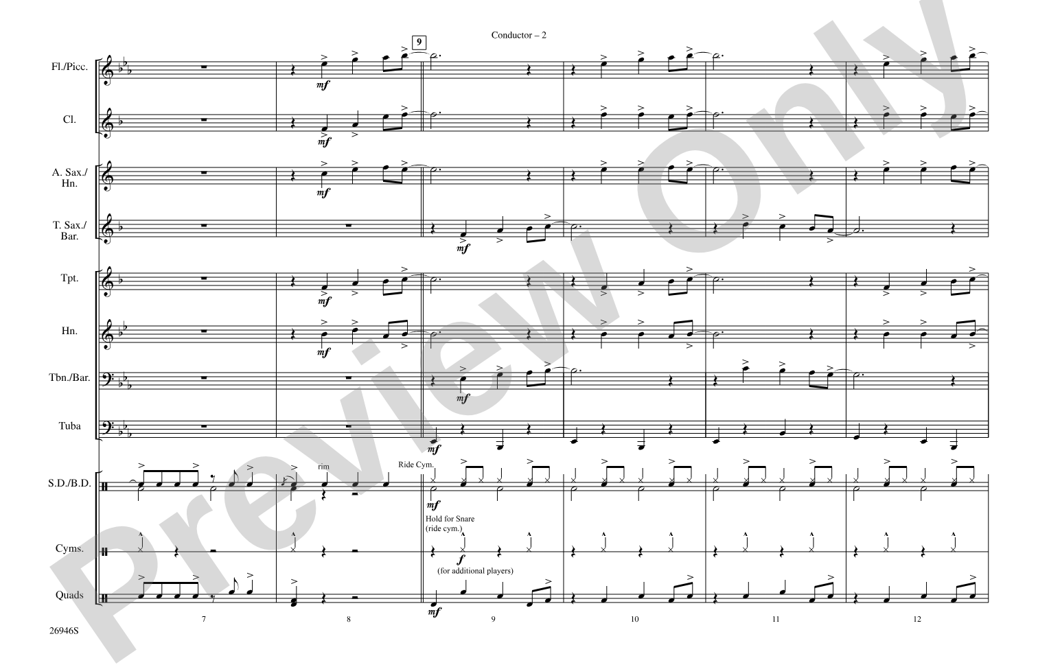 When the Saints Go Swingin' In: Marching Band Conductor Score & Parts