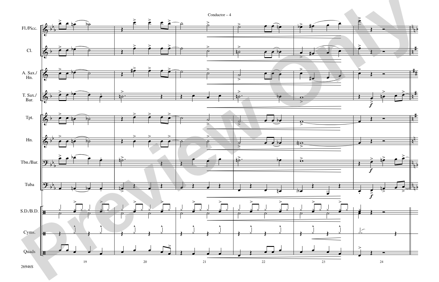 When the Saints Go Swingin' In: Marching Band Conductor Score & Parts