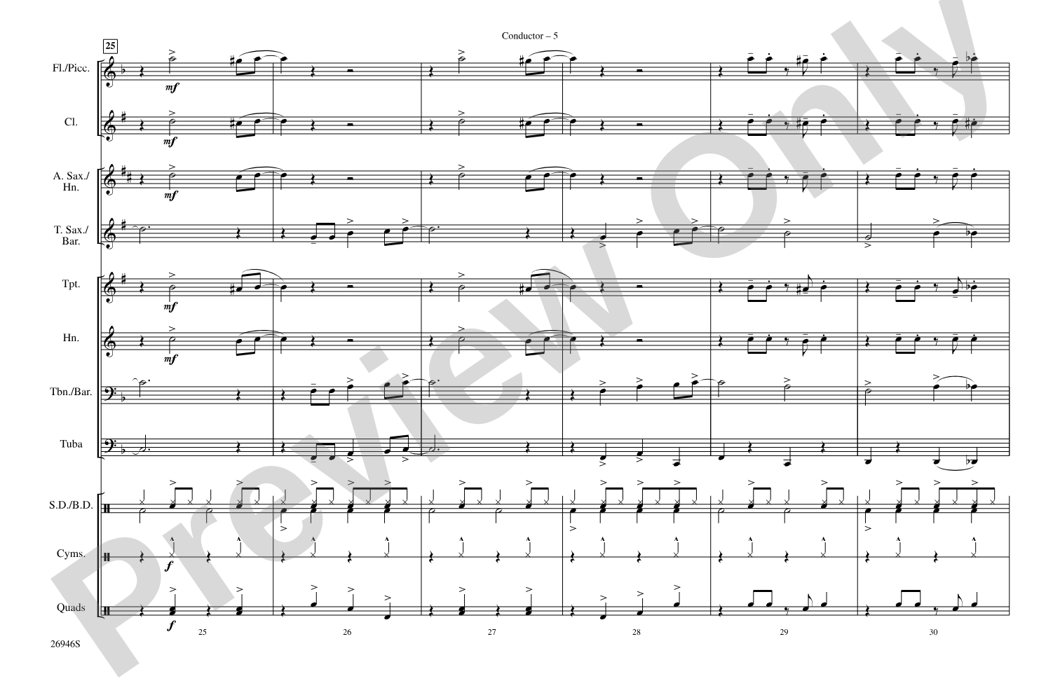 When the Saints Go Swingin' In: Marching Band Conductor Score & Parts