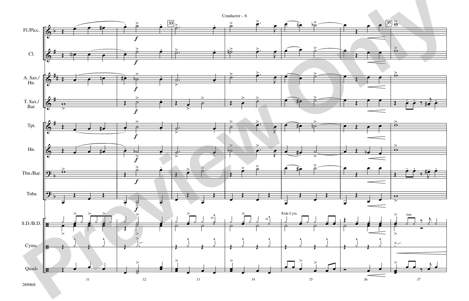 When the Saints Go Swingin' In: Marching Band Conductor Score & Parts